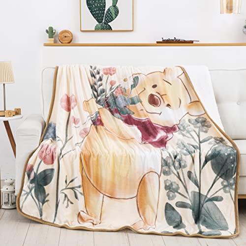 Image of Northwest Winnie The Pooh Silk Touch Sherpa Throw Blanket, 60" x 80", My Flowers