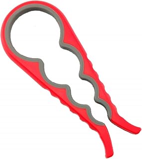 JINSHIN Jar Opener,Bottle Opener,Jar Gripper,Can Opener,Jar Lid Opener,Jar Opener for Arthritic Hands & Weak Hands & Seniors and Woman (Red)