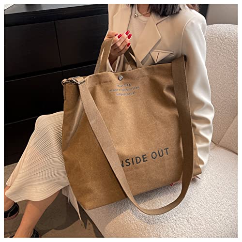 UICIOP Women Canvas Tote Handbags Casual Shoulder Work Bag Crossbody Top Handle Bag Cross-body Handbags, Coffee, One Size