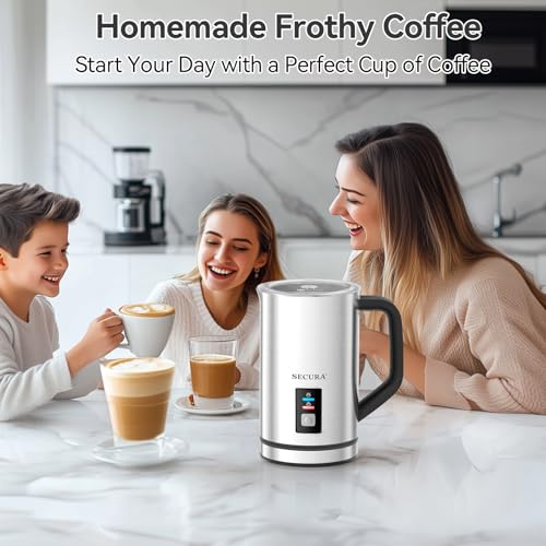 Secura Milk Frother, Electric Milk Steamer Stainless Steel, 8.4oz/250ml Automatic Hot and Cold Foam Maker and Milk Warmer for Latte, Cappuccinos, Macchiato, 120V by Secura - Image 7