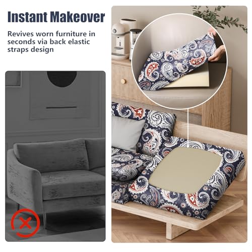 Large Patio Outdoor Cushion Covers, Stretch Couch Chair Furniture Slipcover by Vorshape - Used condition - Image 5