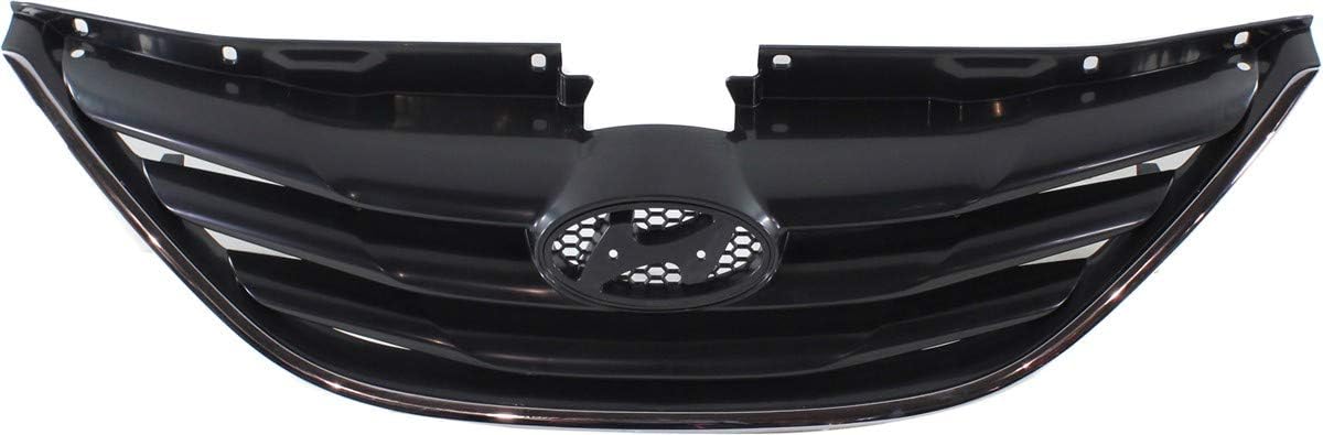Garage-Pro Grille Assembly Compatible with 2011-2014 Hyundai Sonata Textured Black Shell and Insert