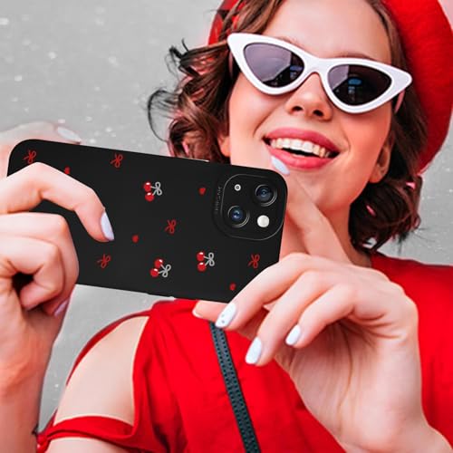 Coque esthétique iPhone 14 tendance cerise pour look de lycéenne