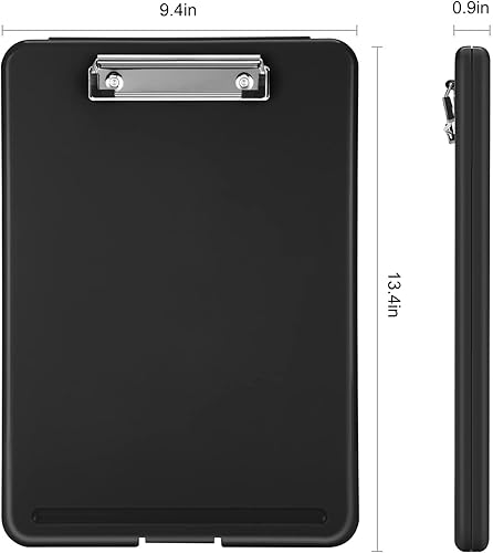 Miniatura 3 de Sooez Portapapeles de lactancia con almacenamiento y 9 hojas de trucos, portapapeles clínico resistente con clip de perfil bajo, tablero de clip de