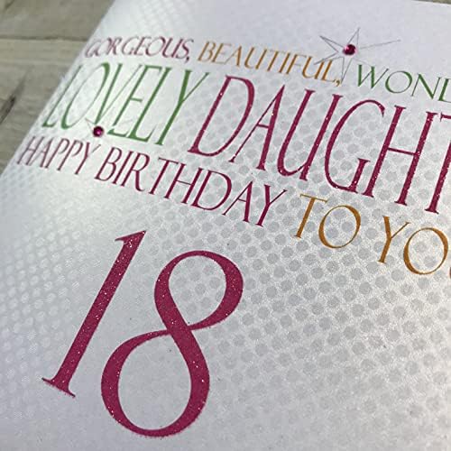 WHITE COTTON CARDS Gorgeous Beautiful Wonderful Daughter Happy 18" Handmade Large 18th Birthday Card, N21-18