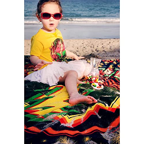 Sunshine Joy Grateful Dead 3D Steal Your Face Scarlet Fire Tapestry Tablecloth Wall Art Beach Sheet Huge 60X90 Inches - Amazing 3D Effects,Multi #TOP1