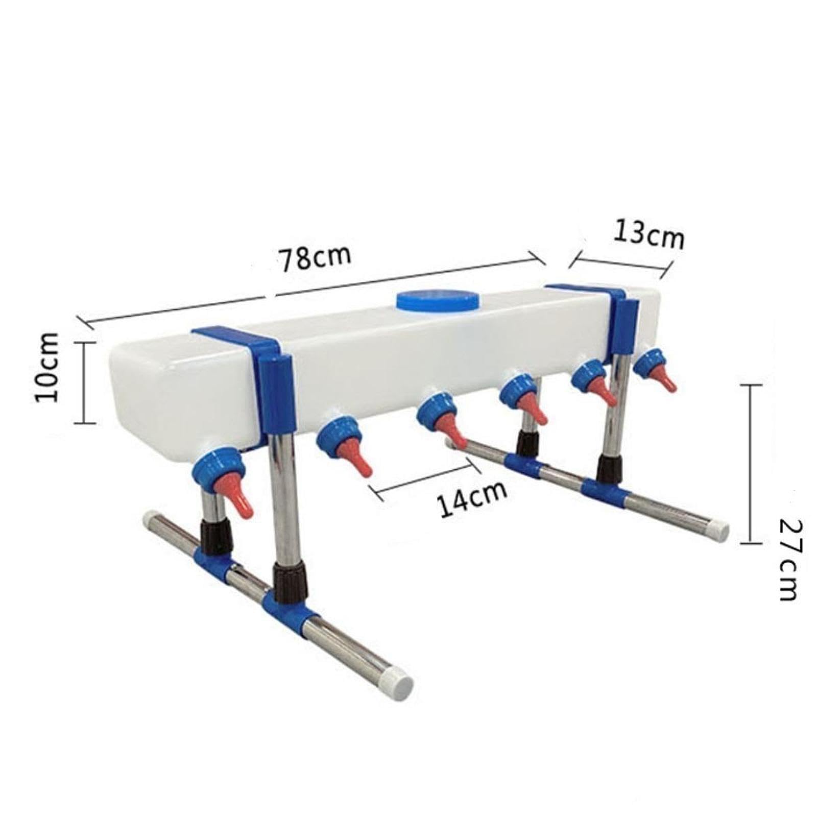 Feeder para Granja Alimentación de Terneros Recipiente para Leche Alimentación por Pezón Fabricado Silicona Adecuado para Cría de a, 6 Cabeza con Soporte