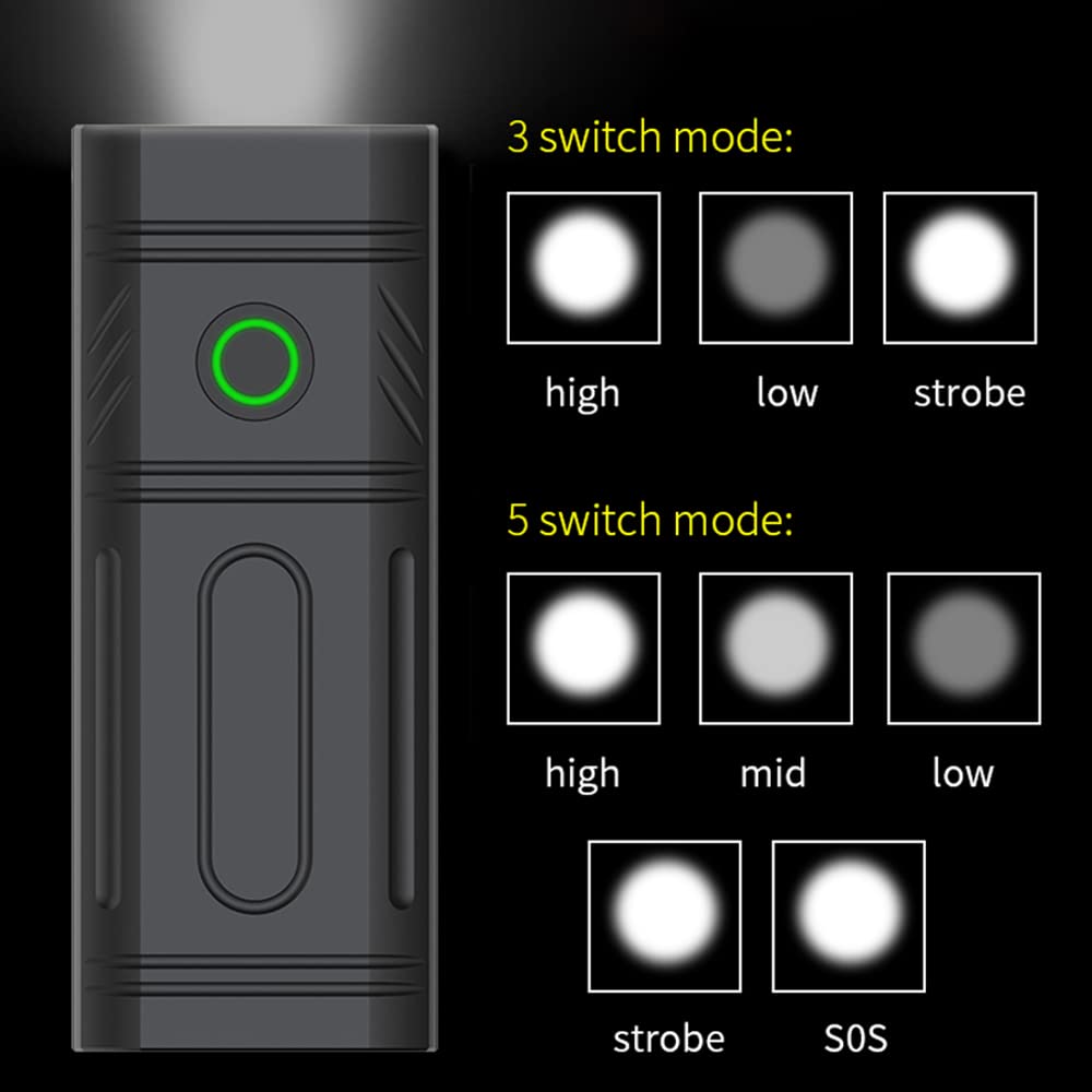 Kit d'éclairage vélo à 3 LED, Phare Avant, Lampe Torche étanche Rechargeable USB, Faisant également Office de Batterie Externe.
