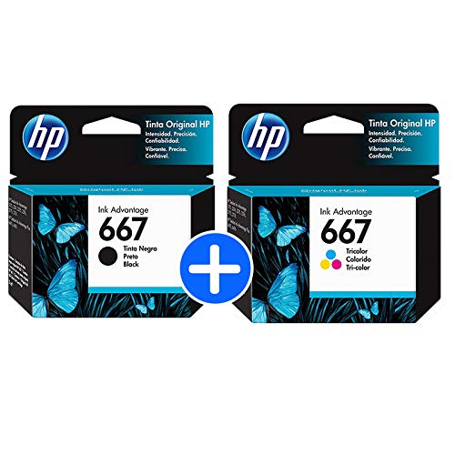 KIT 2 CARTUCHO DE TINTA HP 667 PRETO E COLOR ORIGINAL 3YM78L DESKJET INK ADVANTAGE 2776