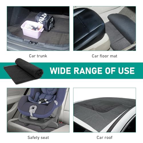 Sodcay Pack-1 Car Trunk Anti-Slip Mat, 3.93 Ft x 3.28 Ft Multi-Function Flexible Cuttable Roof Table Protector, Waterproof Anti-Scratch Foldable Vehicle Cargo Net Mat, Universal for Cars Home (Black)