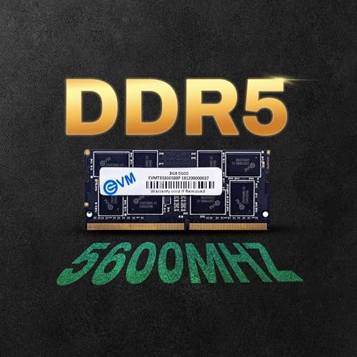 Image of EVM 8GB 5600 MHz High-Performance DDR5 Laptop RAM, Ultra-Fast Memory Upgrade, 288-Pin Long DIMM, 10-Year Warranty (EVMT8G5600U88P)