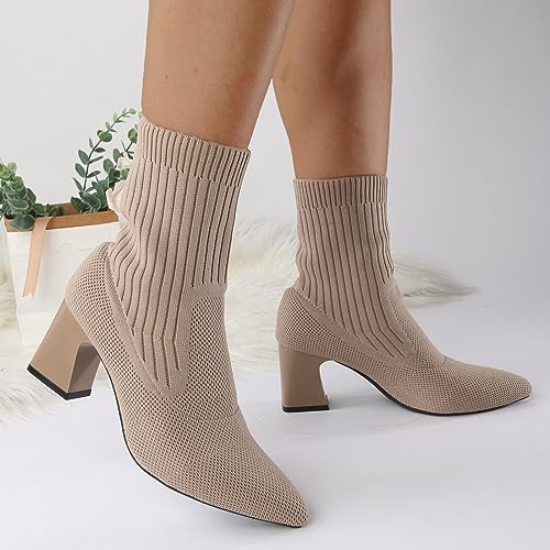 Botines de moda con tacones estables para mujer, diseño sofisticado en punto 4