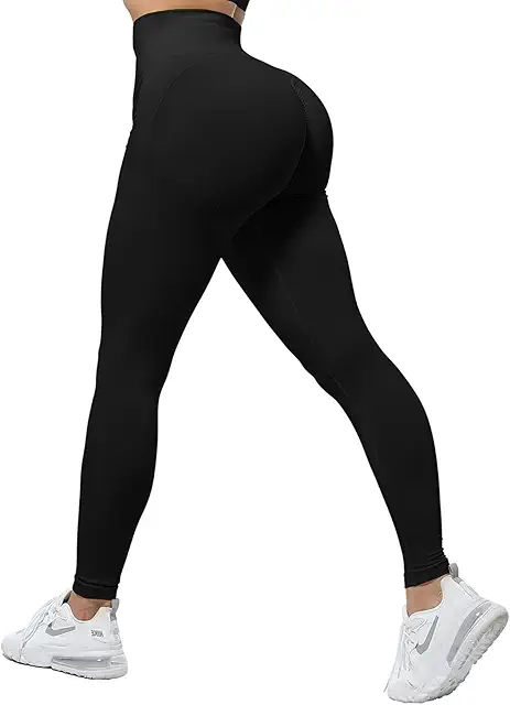 Svarta Yoga Pants: High Waist Scrunch Butt Leggings for Women