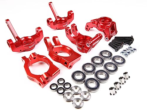 Gtbracing Cnc Aluminum Front Spindle Knuckle + Rear Wheel Hub Carrier + C Hub Set For Losi Dbxl, Dbxl-E/2.0,Mtxl Rc Car 1/5 Upgrade Parts (Red) #TOP2