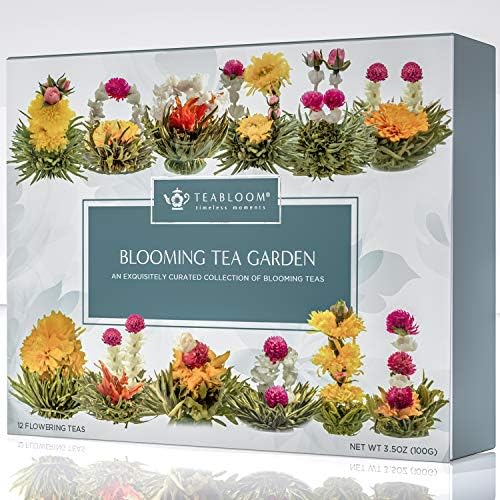 Teabloom Flowering Tea Chest - Blooming Tea Collection of 12 Flowering Teas Packaged in Beautiful Gift-Ready Tea Presentation Box
