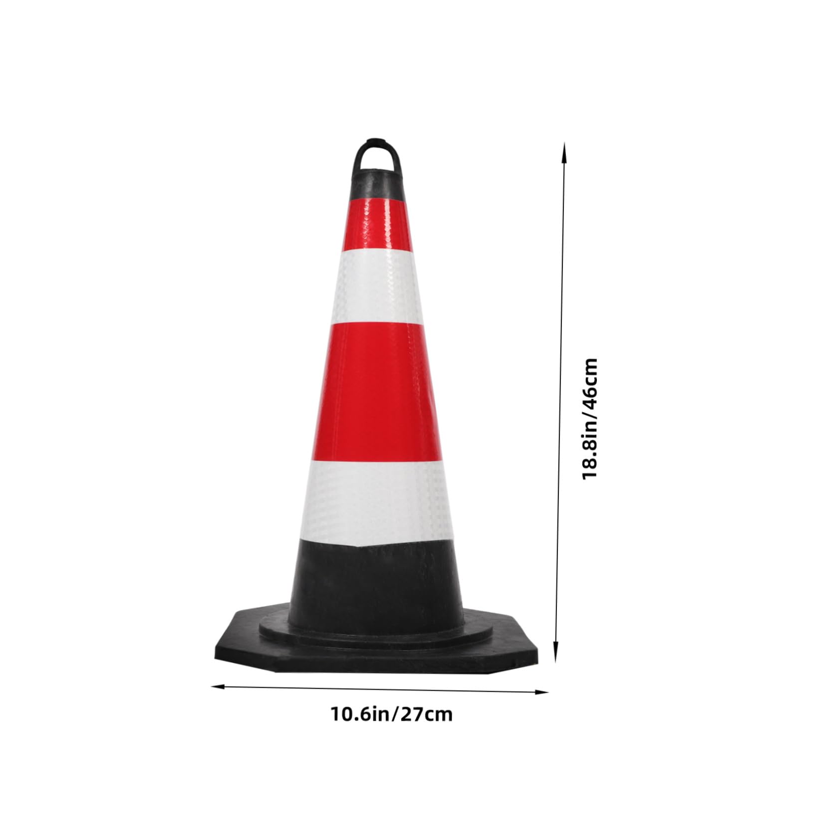 Zerodeko Cône de Sécurité en Plastique 45 Cm Résistant aux Intempéries pour Chantier et Parking, Facile à Utiliser Surface Réfléchissante pour Signalisation Extérieure
