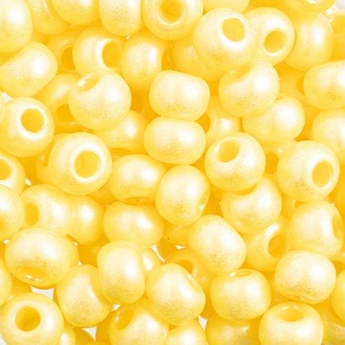 Preciosa Czech Seed Beads 32/0 (8mm) Yellow Terra - 250g Bulk Bag Beads for Jewelry Making and Crafts