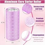 WILLBOND 4 Pcs Long Hair Rollers for Bangs Aluminum Core Curlers Thermal Self Grip Roller for Long and Medium Hair Women Hairstyle(4.7 x 2 Inch,Purple) - Image 2