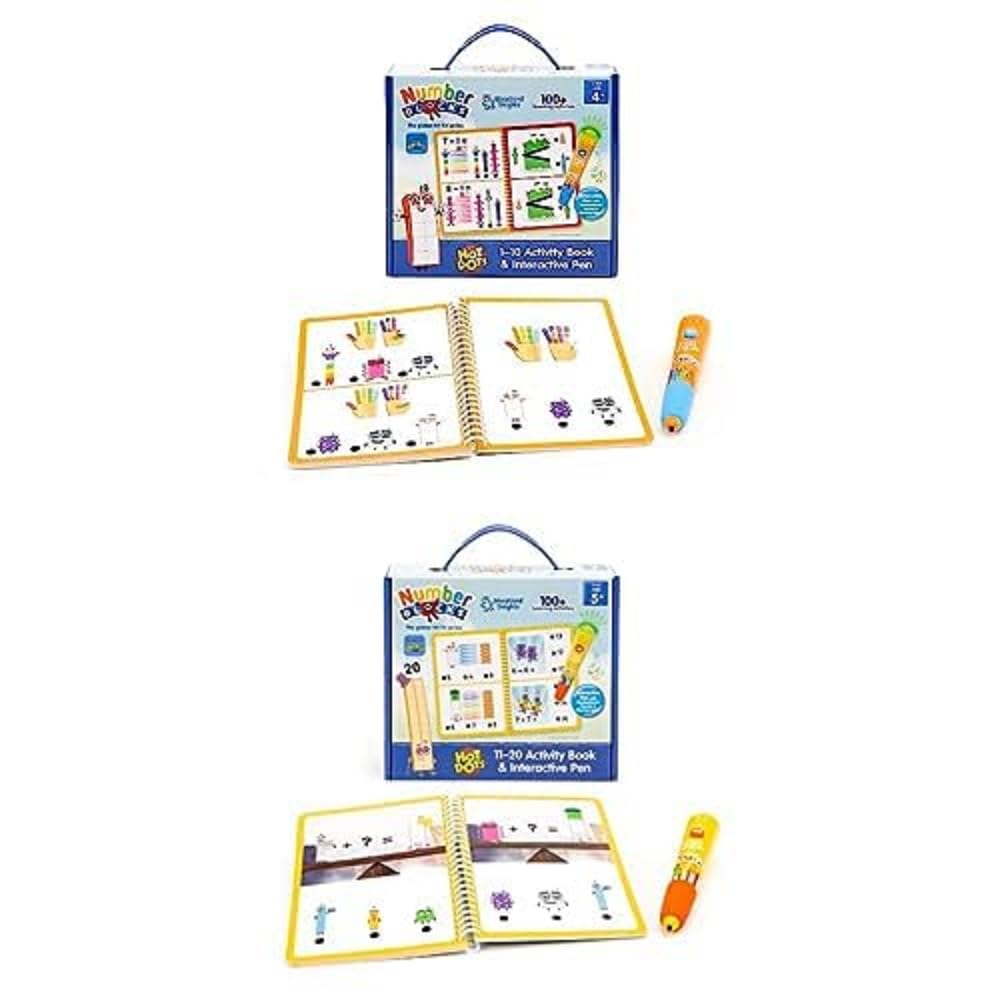 View 1 of Educational Insights Hot Dots Numberblocks Workbook Numbers 1-10 & Hot Dots Numberblocks Workbook Numbers 11-20 with Interactive Pen, 60+ Activities Numberblocks + Numberblocks