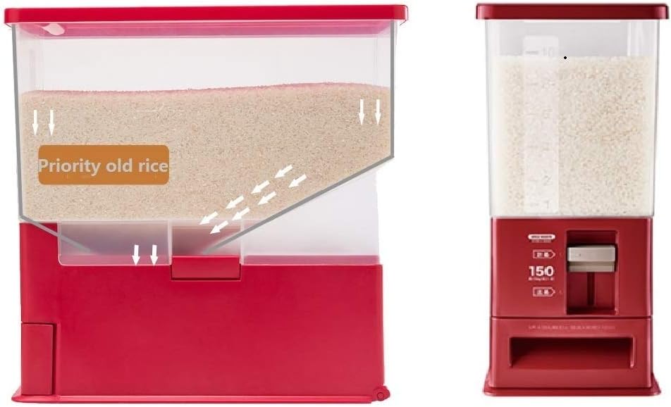 Rice Dispenser 26.5 lb Capacity Rice Container Cereal Bean Storage Bin Kitchen Organizer Flour Storage Sealed Box