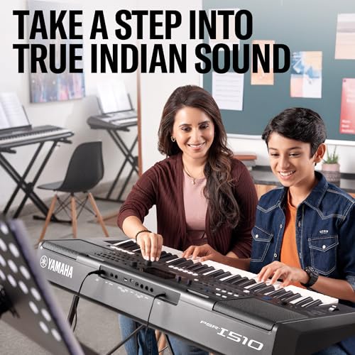 Image of Yamaha PSR-I510 61-Key Portable Keyboard, Upgraded Version of PSR-I500, Indian & Western Tones, Enhanced Songs & Styles, Built-in Rhythms, Lesson Function, Power Adapter Included
