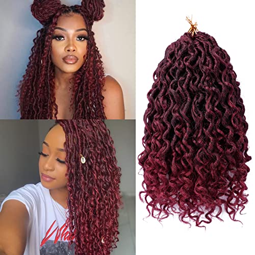 Liyate Goddess Locs Crochet Hair 10 Inch 6 Packs Faux Locs Crochet Hair For Kids Pre Looped Soft River Locs Crochet Braids With Curly Hair Boho Hippie Locs Synthetic Hair Extensions(T1B/Bug) #TOP6