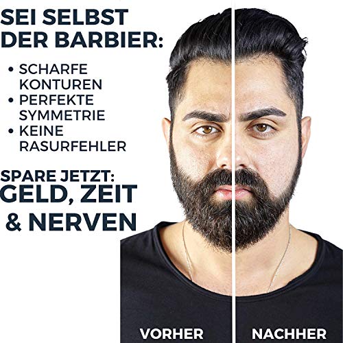 Bartschablone Beard Up Your Life aus Premium Edelstahl für Bartstyling