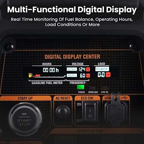 maXpeedingrods 3500W Petrol Inverter Generator Dual Fuel 4-Stroke Electric Start Generator for Camping, RV Travel, Home, or Jobsites