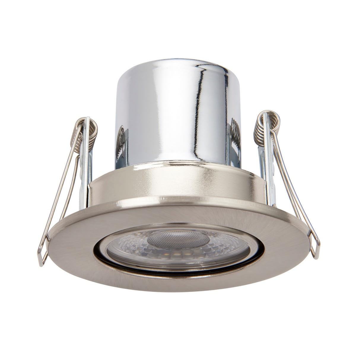 Saxby Shieldeco 500 CCT Tiltable Light 5W Recessed Downlight Satin Nickel Effect Plate