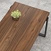 FOLUBAN Modern Coffee Table, Rustic Wood and Metal Center Table, Industrial Rectangle Cocktail Tea Table for Living Room, Walnut, 44 Inch