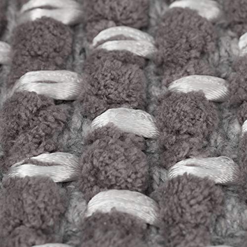 Relaxdays Grey Bathmat, Non-Slip Bathroom Mat, Anthracite, Washable, Carpet Runner in 60x100 cm, Rug