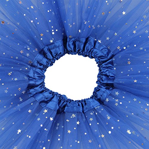 Jastore® Girls Layered Stars Sequins Tutu Skirt Princess Ballet Dance Dress (Navy Blue) #TOP2