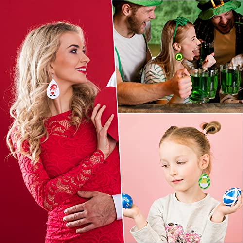 30 Pairs Easter Earrings St Patricks Day Valentines Day Earrings Faux Leather Earrings Set For Women Multipack Teardrop Drop Leather Earrings Heart Gnome Clover Green Hat Cute Egg Bunny Dangle Holiday Earrings Jewelry Gift #TOP6