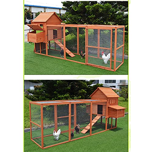Outdoor Massivholz Hühnerkäfig Kaninchenkäfig, Doppellagiger Hühnerstall Mit Belüftungstür, Reinigbares Tablett Und… – Bild 8