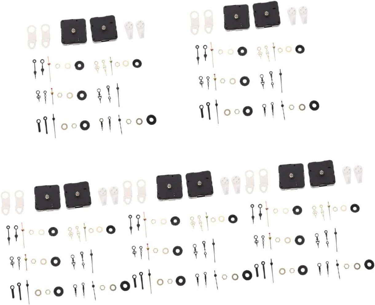 5sets DIY Clock Movement Mechanism Kit Simple Hands Easy to Assemble Replacement Parts
