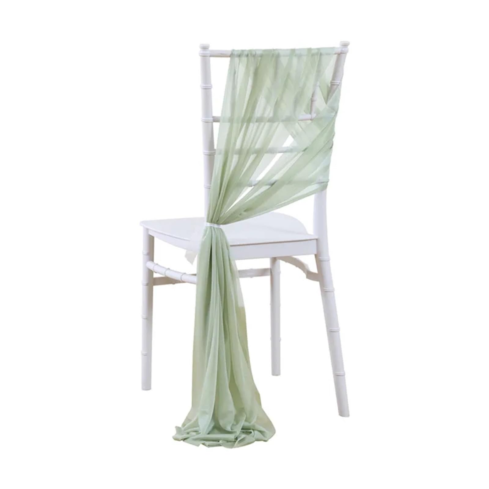 LYHYDMA Chair Sashes 12pcs Chair Sashes for Wedding Chiffon Chair Covers Wedding Decoration for Ceremony Party Banquet(Sage green)