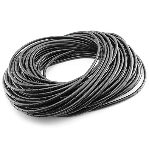 Enrouleur de câble en spirale 6 mm 15 m noir DGZZI pour organisation
