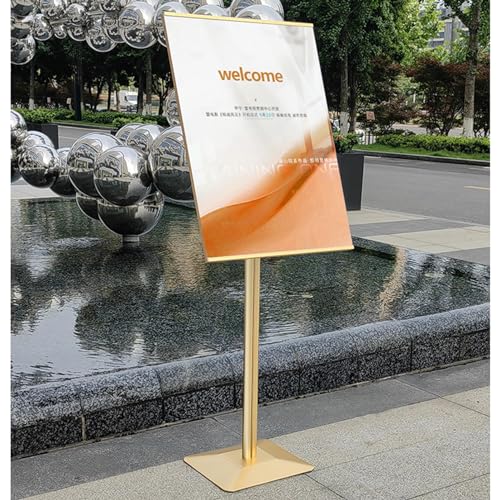 Support de panneau réglable en métal avec base stable pour affichage extérieur