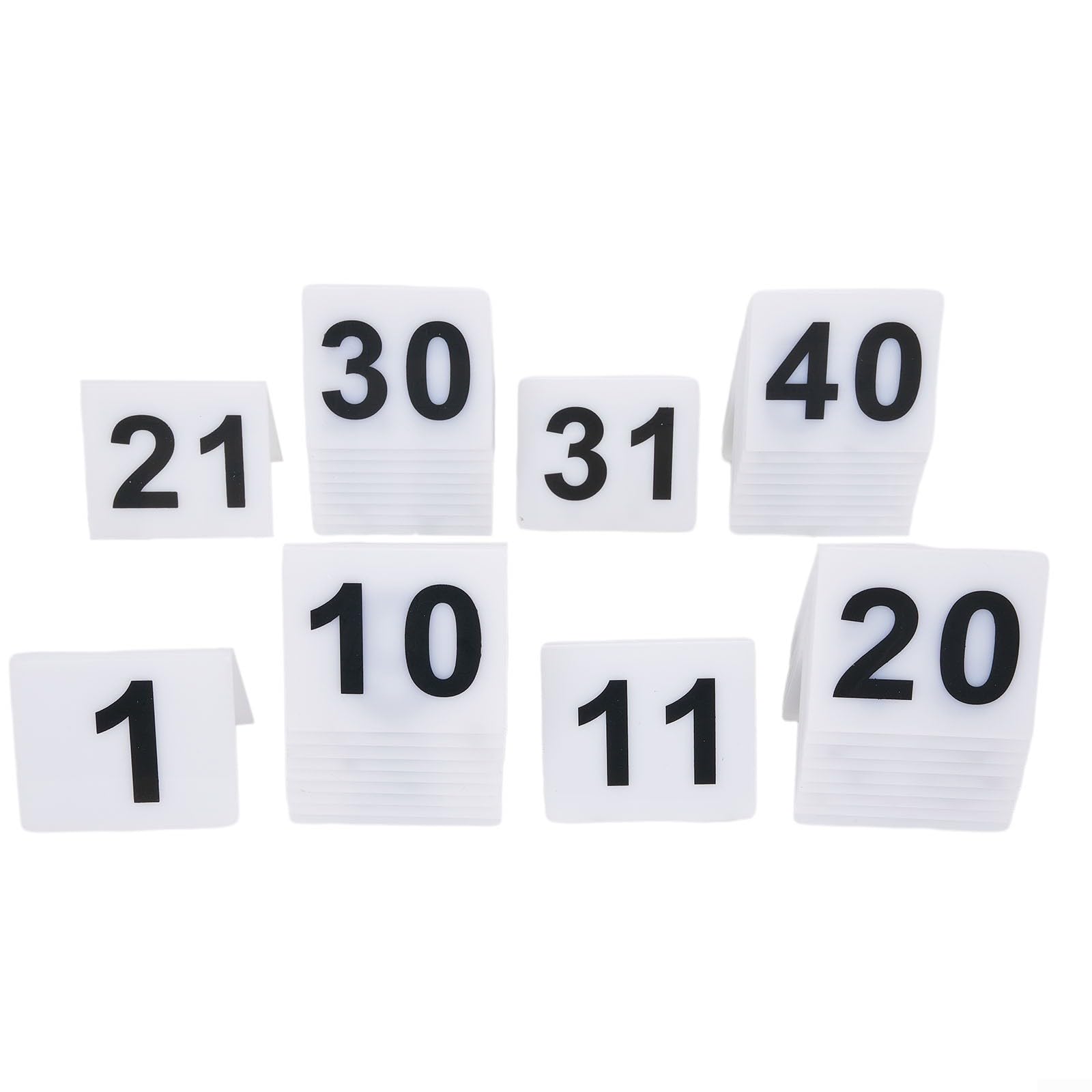 Plaque de numéro de table en acrylique 1 à 40 blanc et jaune format V - 8