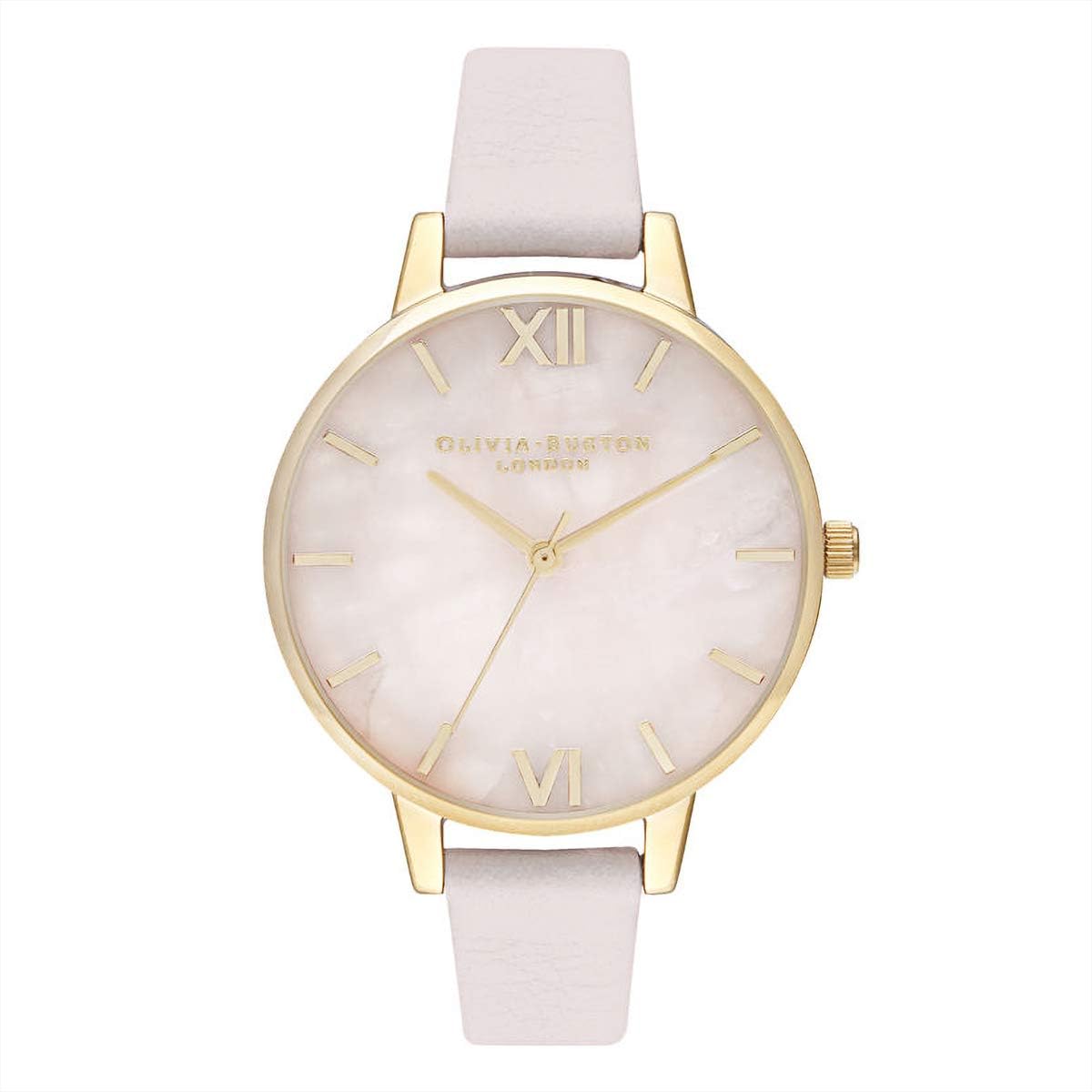 Olivia Burton Pretty Blossom Ladies Analog Quartz Watch with Leather Strap, pink, strappy