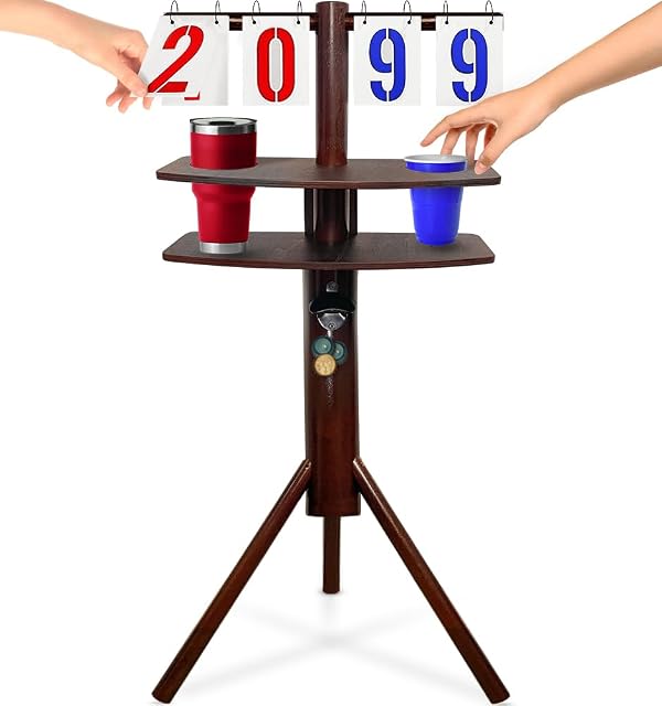 Swooc Games® – Cornhole Score Keeper & Other Yard Games – Weather Resistant – Cornhole Scoreboard with Drink Holder & Bottle Opener & Magnetic Cap Catch – Cornhole Accessories – Corn Hole Score Boards by Swooc - Used condition - US$62.01