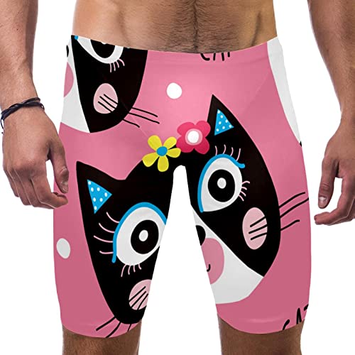 Traje de baño para hombre jammers de natación de resistencia rosa de gatos multicolor XXL