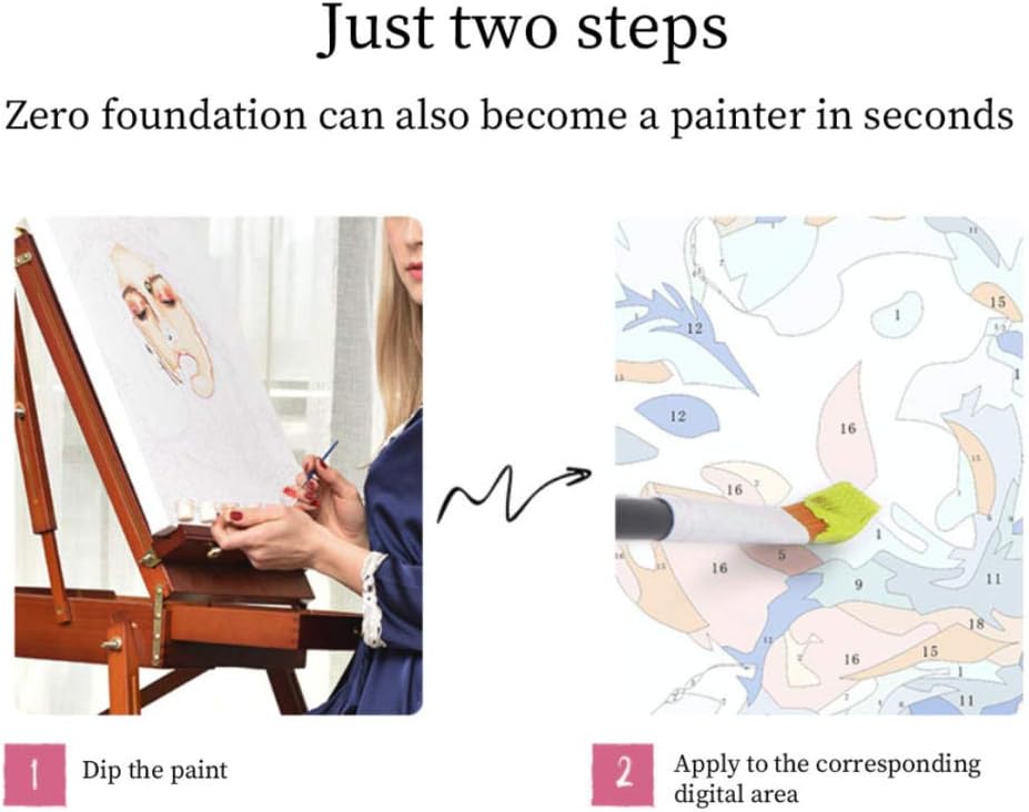 DIY Paint by Numbers Cavalier King Charles Spaniel Canvas Oil Painting Kit for Adults 16"x20" Drawing Paintwork with Paintbrushes Acrylic Pigment