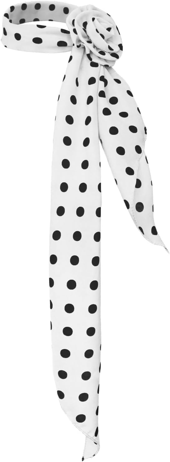 Polka Dot Scarf for Women Girls, Chiffon Neck Scarf Elegant Womens Scarves Skiny Scarfs for Party Prom Travel Date
