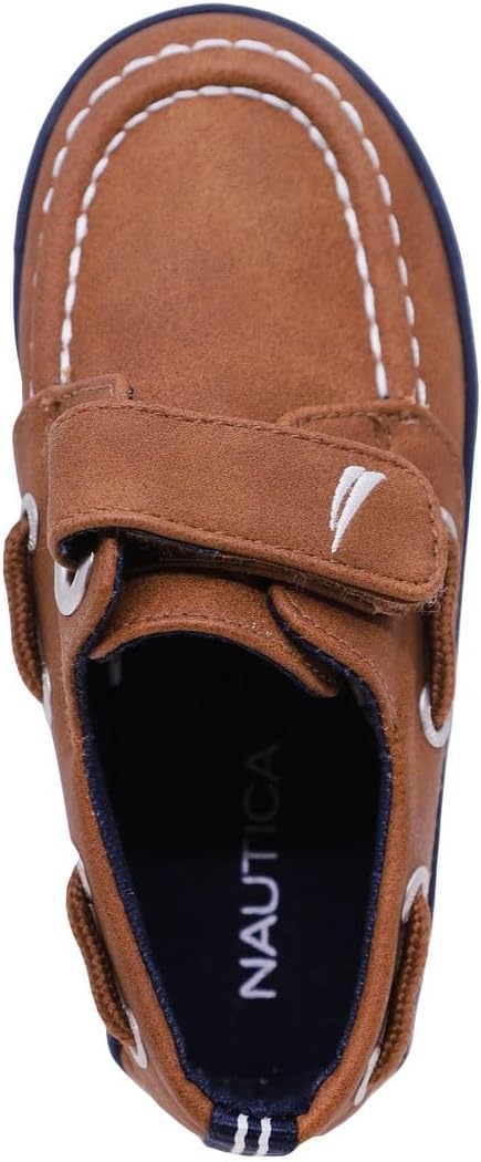 Nautica Toddler Boat Shoes with Easy Strap, Classic Slip-On Moc Toe Design, Comfortable Everyday Dress-Casual Shoe for Boys and Girls - Image 4
