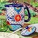 NOVICA Artisan Talavera Handcrafted and Painted 'Raining Flowers' Ceramic Coffee and Tea Pot from Mexico