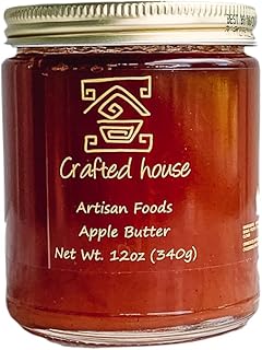 Crafted House Best Apple Butter 12 Oz (340G), Organic Apple Butter Spread - Pure Can Sugar, Made With Real Apples - Non-gmo, Gluten Free, Keto, Paleo, Vegan (12 oz)