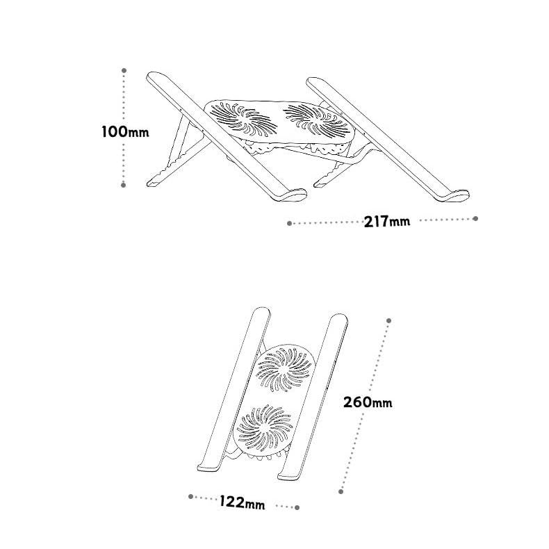 Base ajustable aluminio para laptop con ventilador silencioso miniatura 2