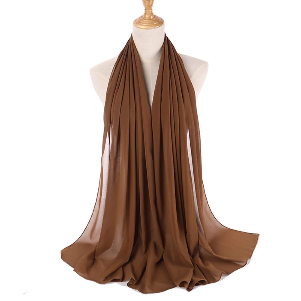 Écharpe mousseline de soie bulle infroissable foulard uni léger 180x85 cm