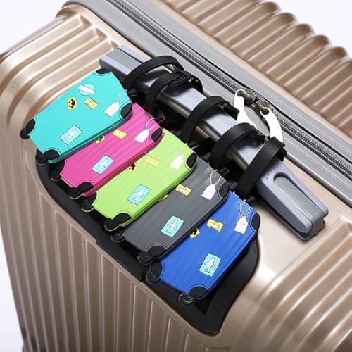 Kit 2 Identificador de Mala de Viagem Tag de Bagagem Férias Avião Etiqueta de Silicone Premium (PRET